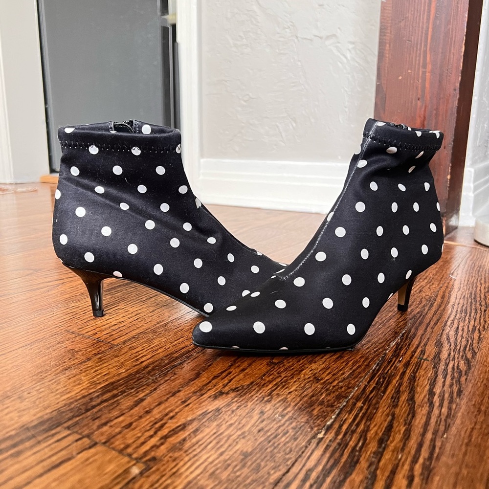 Never worn Betsey Johnson polka dot booties